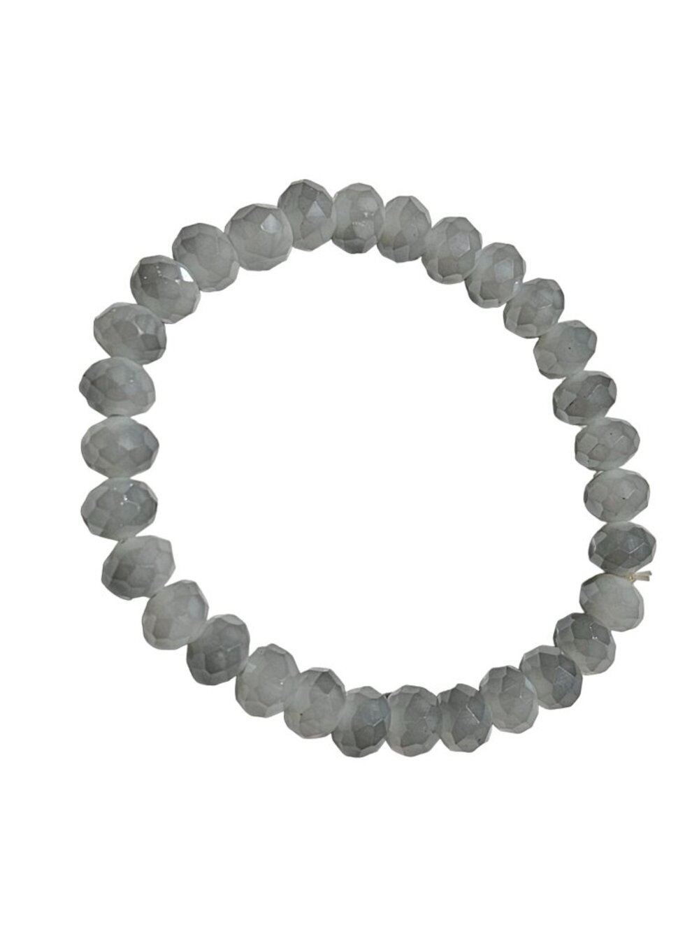Classic Beaded Bracelet Gray Faceted Beads Stretch Minimalist Fashion Jewelry